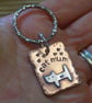 Copper and silver 'cat mum' mixed metal keyring  - Image 3