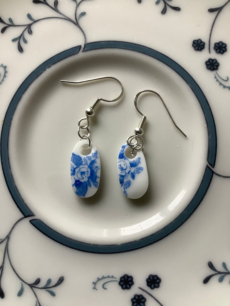 Handmade Ceramic Earrings One of a Kind Sterling Silver Eco Friendly Gifts