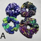 Set of four hair scrunchies