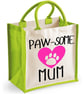 Paw-some Mum Midi Jute Shopper Lunch Bag Mothers Day Birthday Christmas  - Image 5