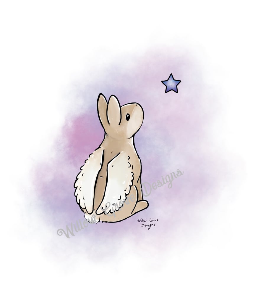 Angel bunny greetings card