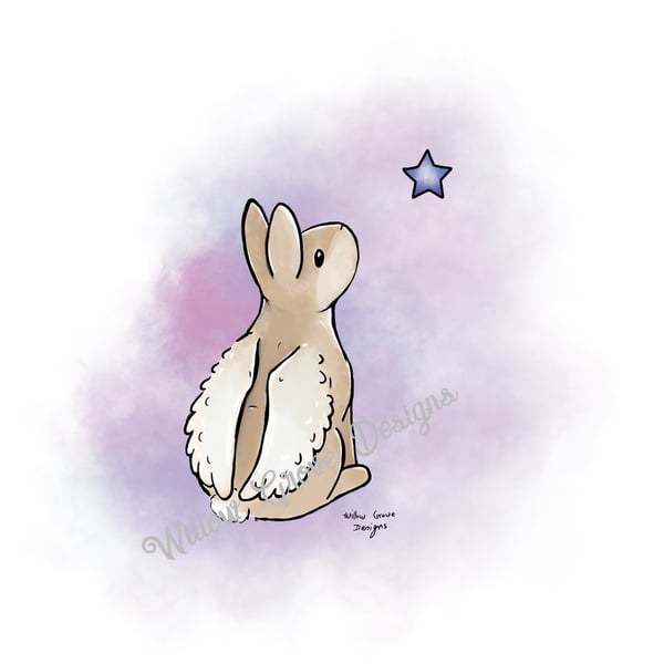 Angel bunny greetings card