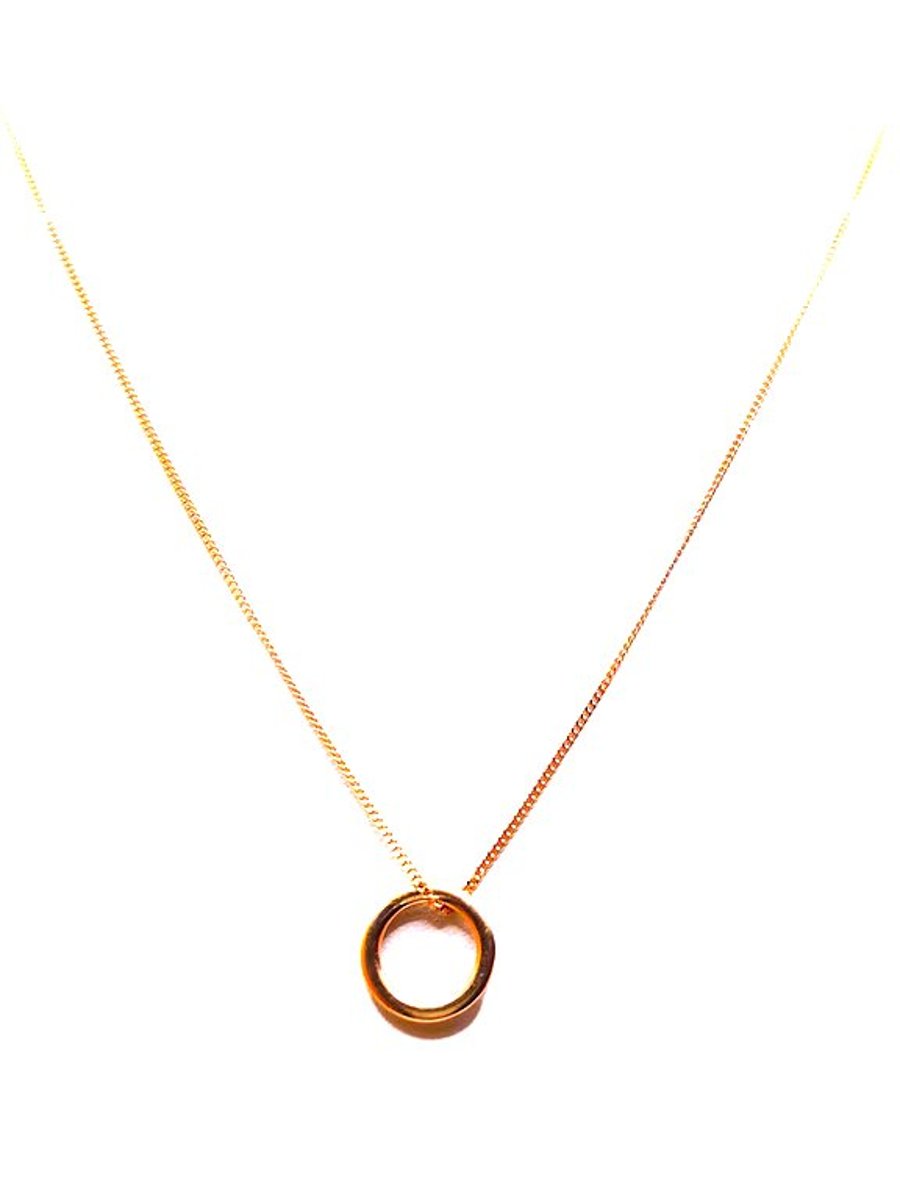 Rose gold plated sterling silver ring pendant and chain