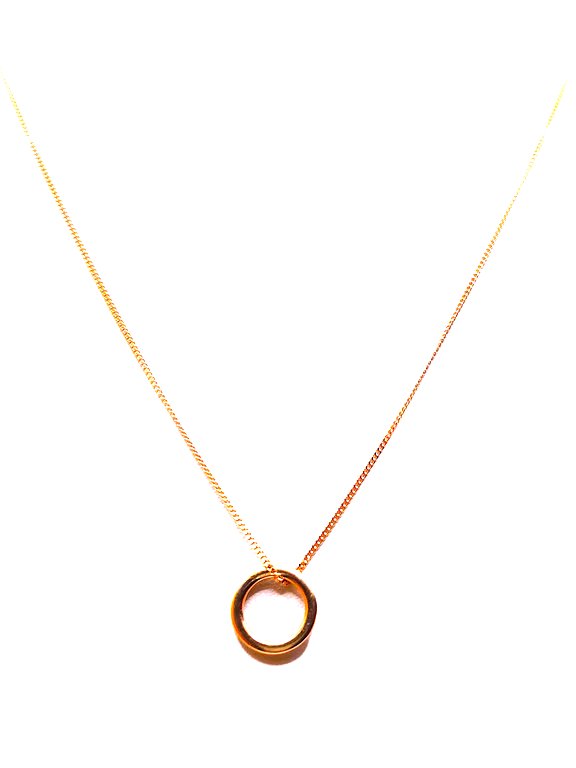 Rose gold plated sterling silver ring pendant and chain