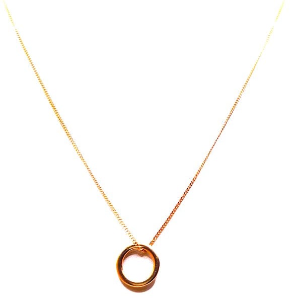 Rose gold plated sterling silver ring pendant and chain
