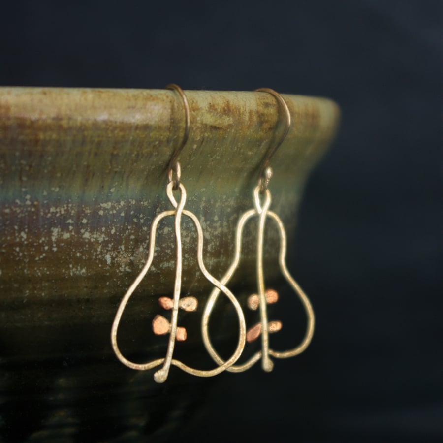 Silver Pear Dangle Earrings 
