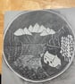 Perfectly Imperfect - Moonlit Mountains - original hand burnished lino print - Image 6