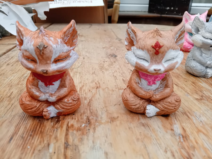 Meditating Fox Ornament 