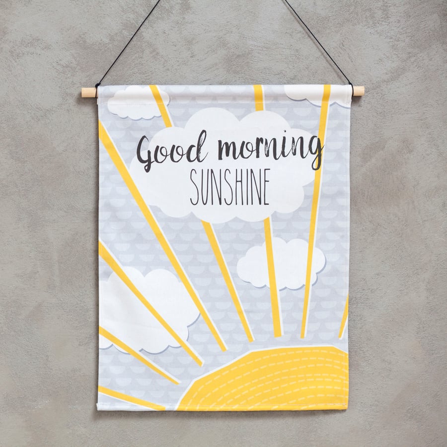 Nursery wall art - fabric wall hanging - nursery decor - good morning sunshine
