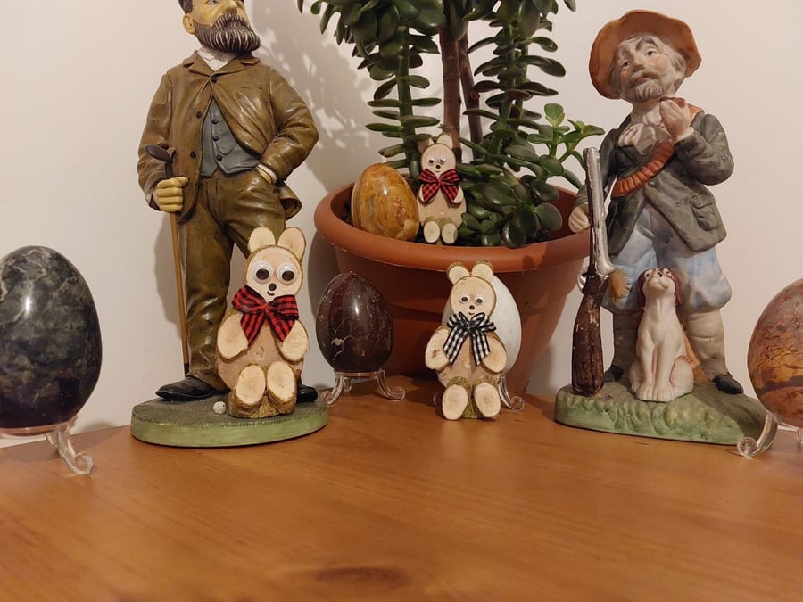 handmade wooden easter bunnies