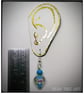 Murano glass blue heart drop bead earrings on Silver plated hooks. - Image 5