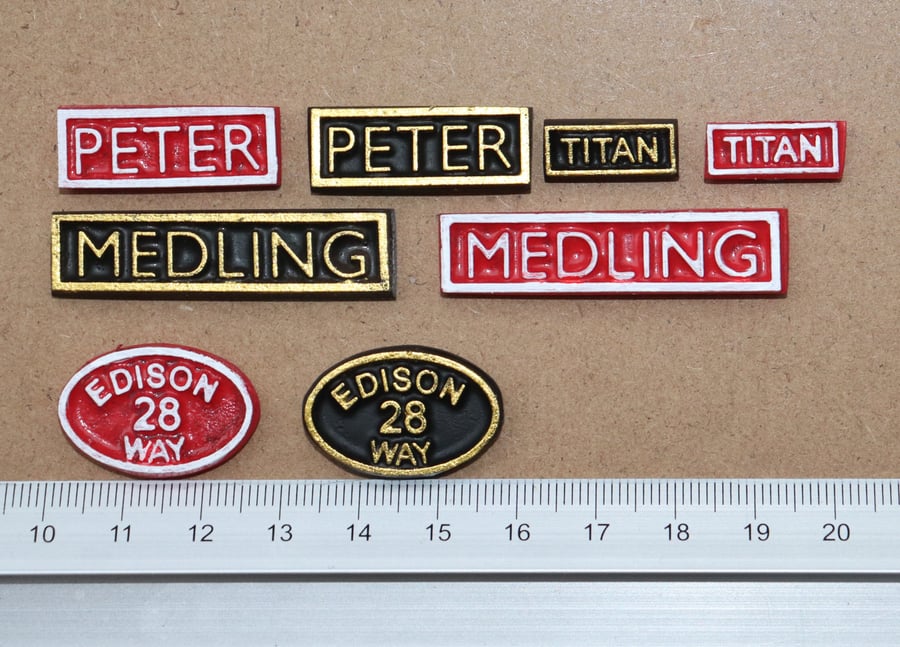 16 mm garden  railway nameplates & signs