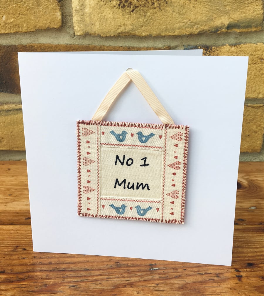 Mum Birthday card & gift, Number One Mum card & decorative hanging, Mother’s Day