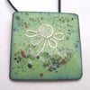 Summer Meadow enamelled pendant green