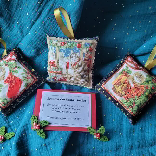 Christmas Scented Sachets Cat designs