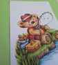  Birthday card and gift tag. Father's day card. Fishing. Sport. Ref 451 - Image 3