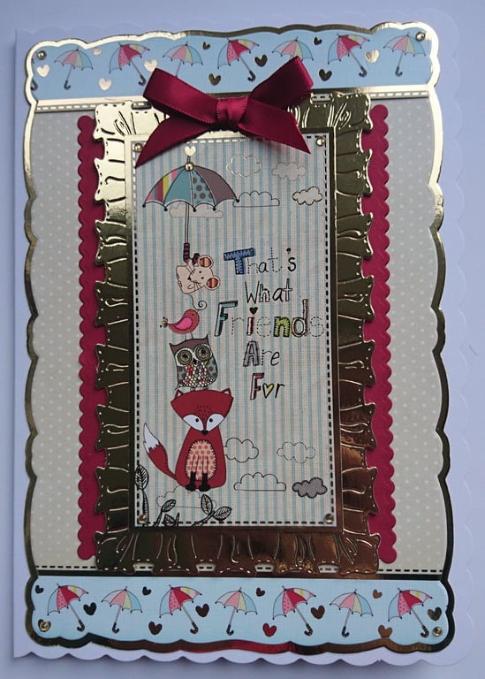 Thank You Card That's What Friends Are For Thank You Happiness 3D Handmade