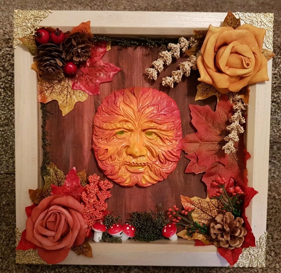 Greenman Autumnal Themed Box Frame