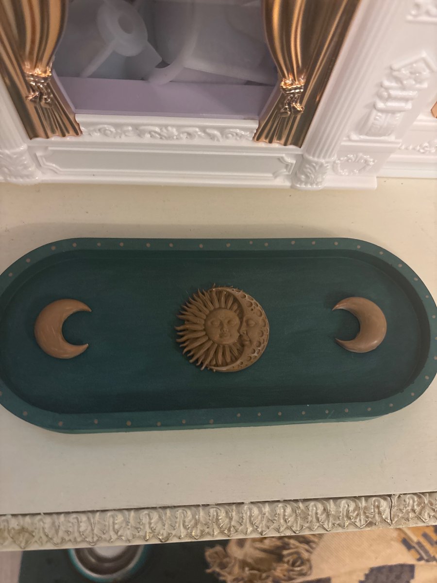 Handmade celestial emerald green trinket dish
