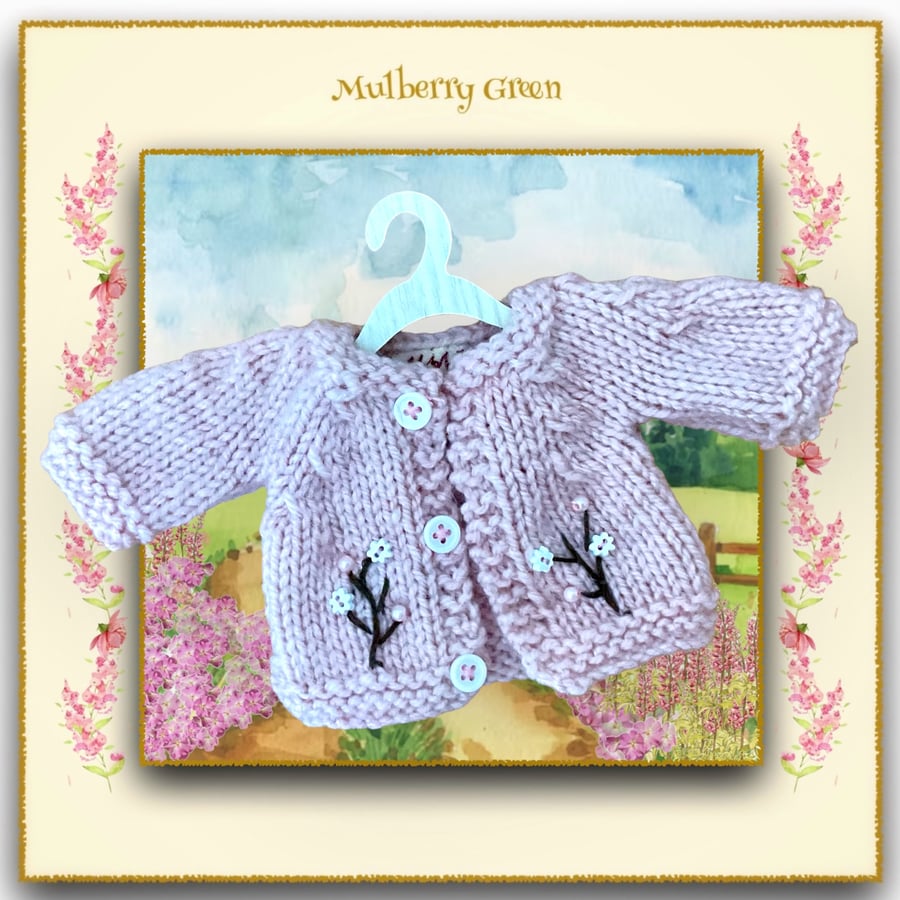 Reserved for June - Pale Pink Embroidered Cardigan 