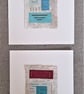 Colourful Combinations Red Turquoise Handstitched Geometric Art Pictures - Image 6