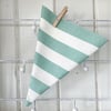 'WATERPROOF' BUNTING - green and white stripes