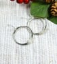 Earrings, Sterling Silver Hoops with Moonstone Gemstones - Image 6