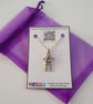 Silver Diamanté Girl Charm Necklace - Rhinestone Pendant with Moving Legs - Image 3