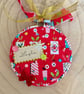 Personalised Present Print Bauble - Handmade Red Keepsake Hoop - Image 4