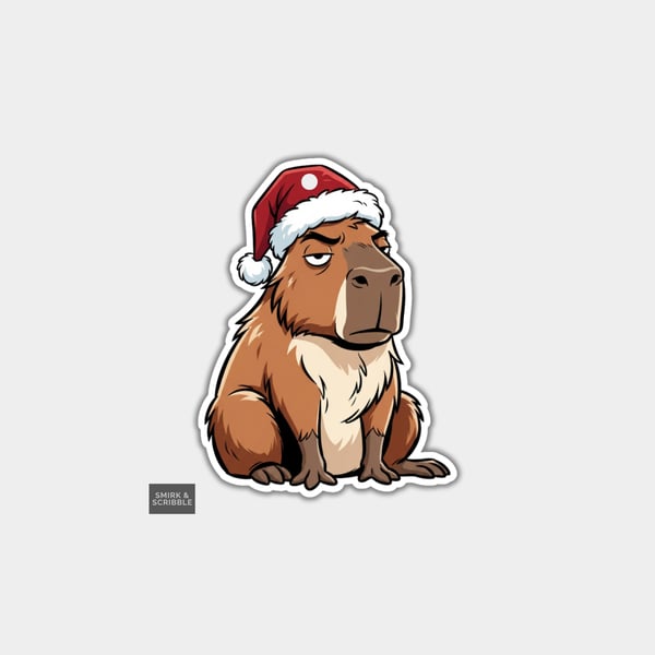 Unique Funny Christmas Gift Tags For Adults, 6pk - Angry Capybara