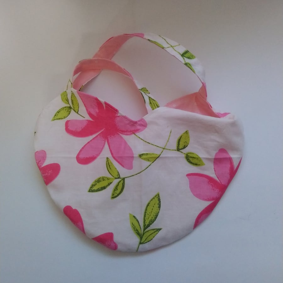 Heart Shaped Reversible Gift Bag with Floral Design