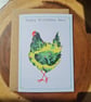 Happy birthday Hen! Chicken Birthday Card A6, Blank Inside, Brown Envelope