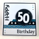Washi tape 50th birthday card
