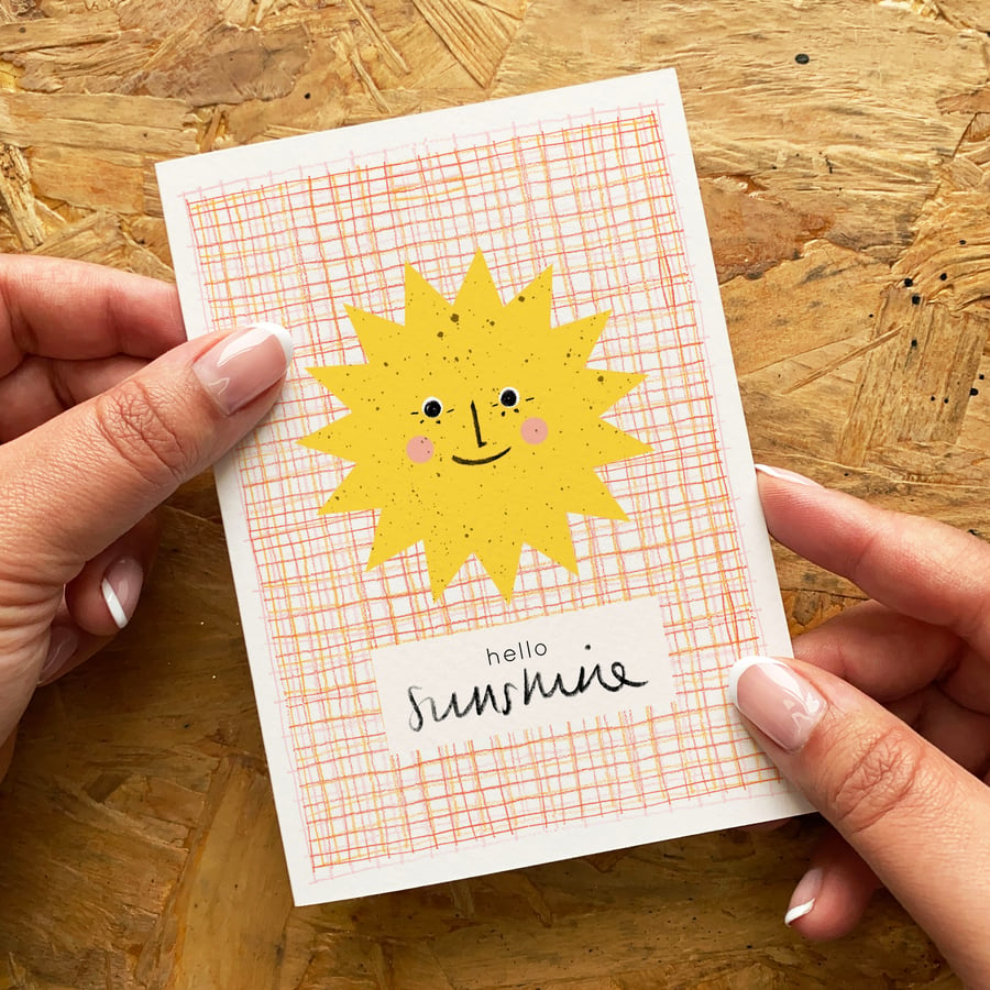 Hello Sunshine Card - Love you Card, Anniversary Card, Sweet Birthday Card