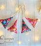 Liberty Betsy Star Floral Fabric Christmas Trees Hanging Decorations - Image 1