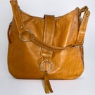 Leather Handbag - Geunine Tan Leather - Rescued Materials - Hand crafted