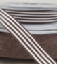 3 Metres Berisfords Dark Brown Pencil Stripe Ribbon - Image 2
