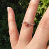 Natural Sunstone Sterling and Fine silver ball band ring