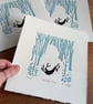 Winter Hare, Limited Edition Linocut, Original Print by Giuliana Lazzerini - Image 3