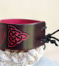 Leather Wrist Cuff: Celtic Heart Knot Bracelet - Image 4