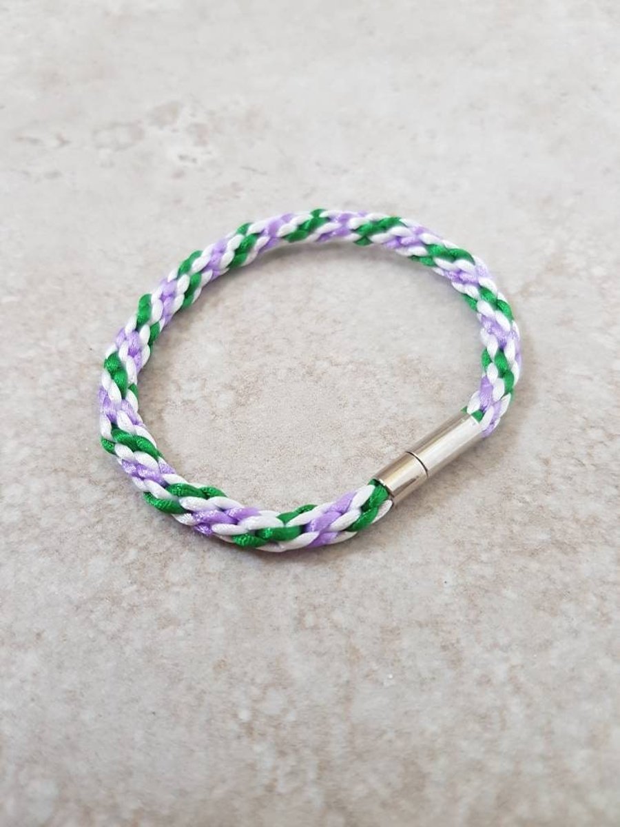 Genderqueer Bracelet, Genderqueer flag Anklet, LGBTQIA Jewelry