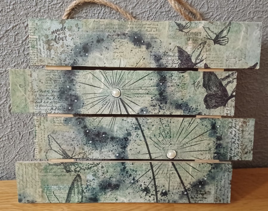 Wall Hanging Collage - Dandelion Wishes and Butterfly Kisses