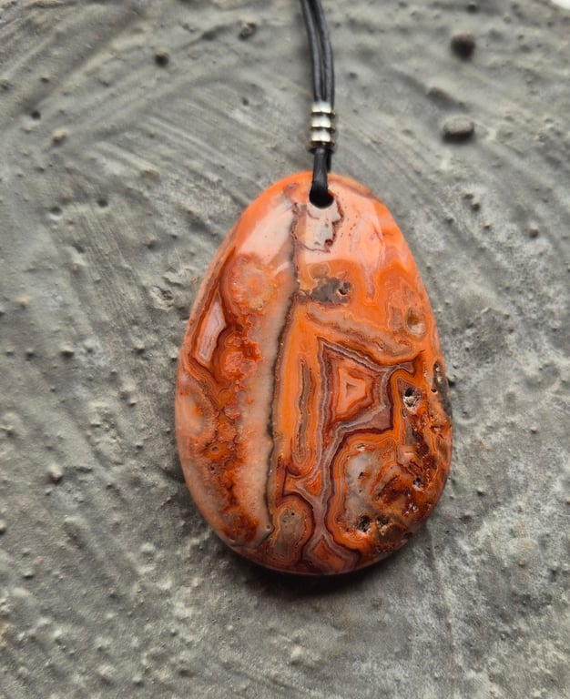 Yellow Crazy Lace Agate Teardrop Pendant