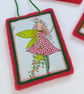 Christmas Decoration Festive Pixie - hanging felt and fabric ornament - Image 5