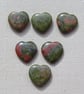 6 Unakite Solid Gemstone Polished Hearts - 20mm - Chakra - Crafting - Image 4
