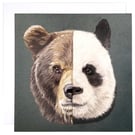 Bear and Panda Greeting Card – Blank Inside Animal Art Card