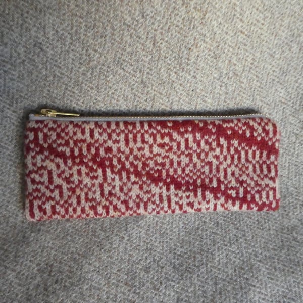 Saturn's Rings pencil case - slimline, red, cream