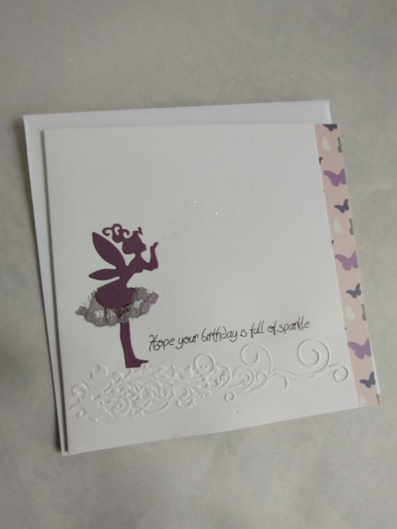 Plum Purple Fairy & Butterflies - Hope you have a magical day