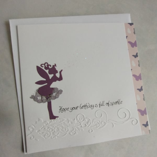 Plum Purple Fairy & Butterflies - Hope you have a magical day