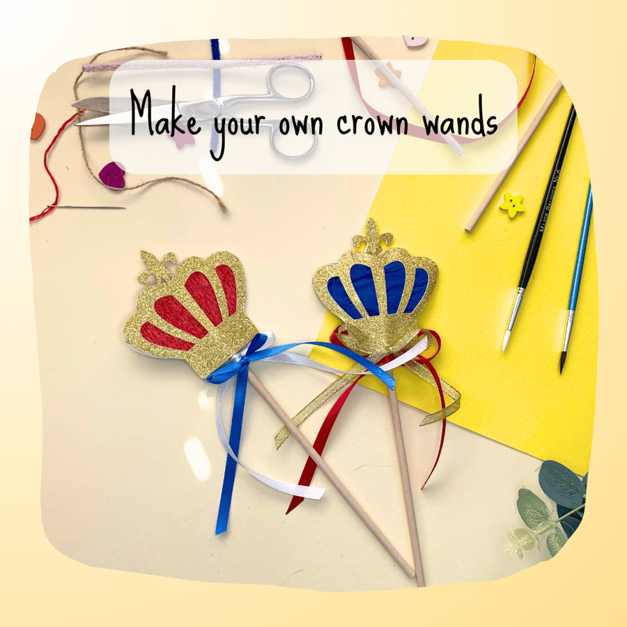 Make Your Own Crown Wand, King,Queen,Royal Wand Kit, Eco Friendly Gift, Children